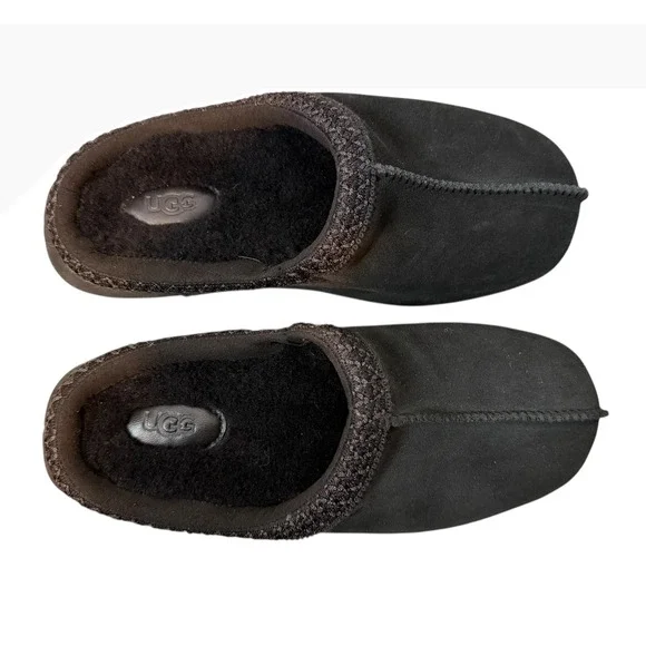 UGG Pierside Tasman Slipper Black Suede Shearling Lined Women's Size 8 Cozy Warm - Picture 3 of 8